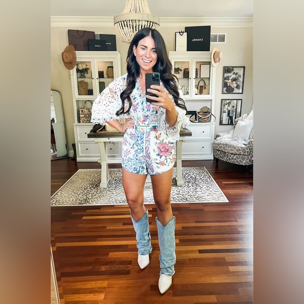 Farm Rio Romantic Bandanas Bodysuit and Short